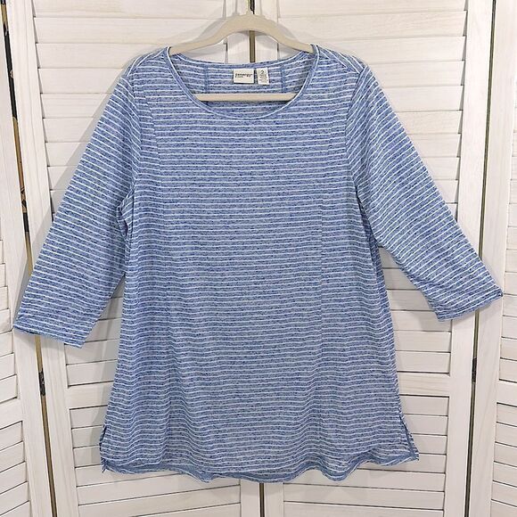 Chico's Zenergy Tunic Size 2 (12) Allyssa Linen Blend - Picture 4 of 14